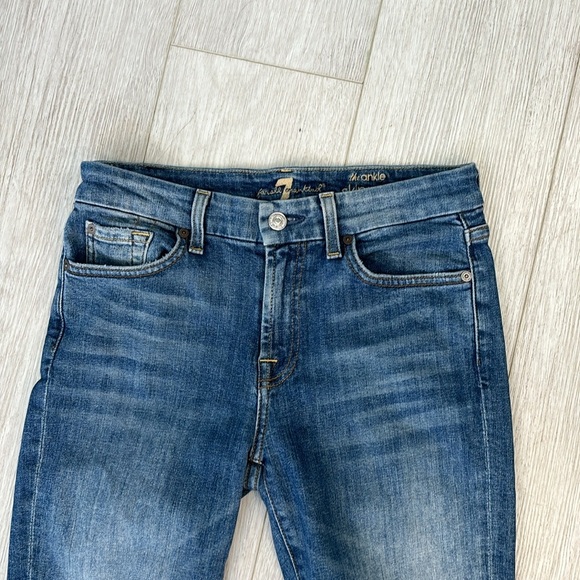 7 For All Mankind The Ankle Skinny blue Jeans size 27 - Picture 4 of 13